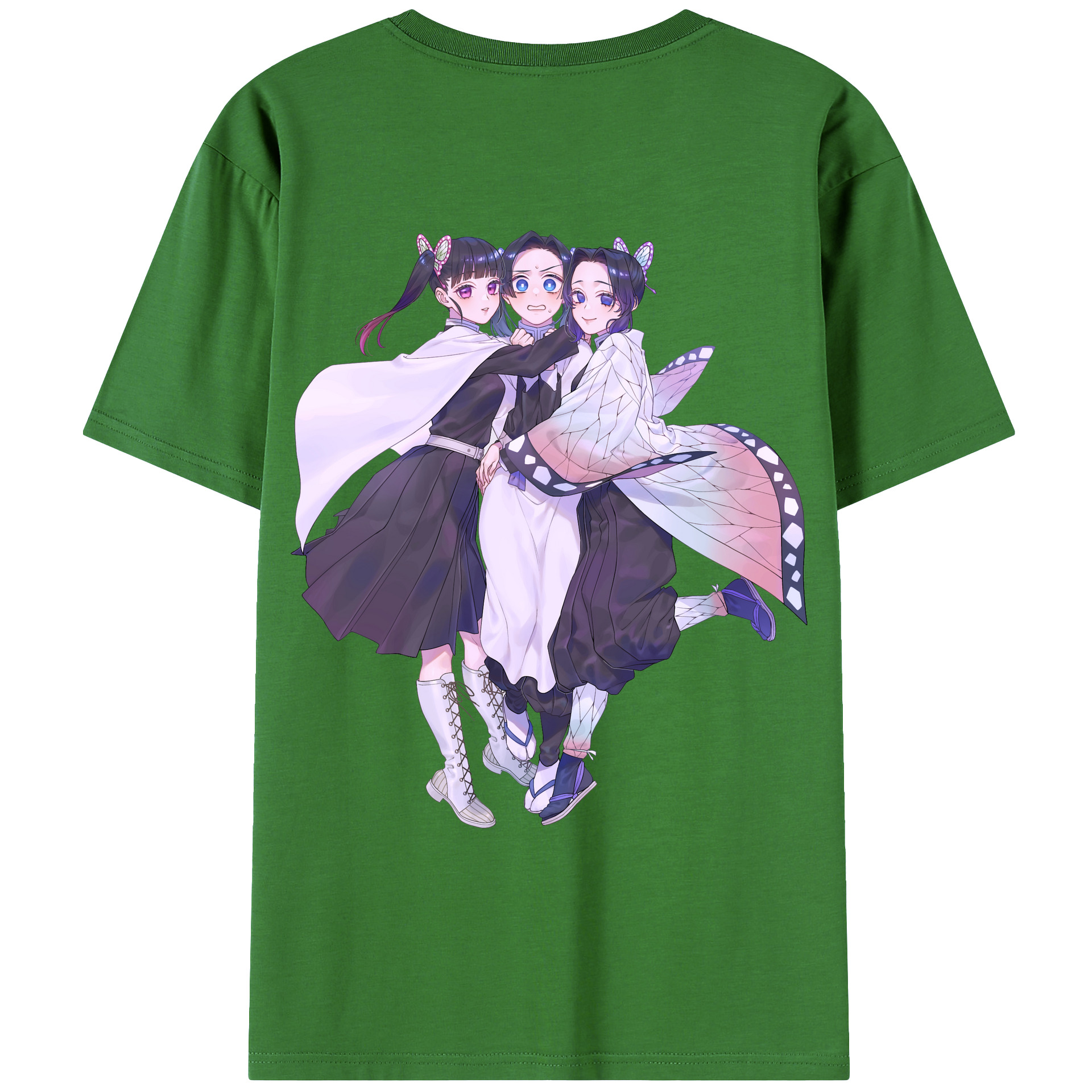 （画像用） 鬼滅の刃（きめつのやいば）蟲柱-胡蝶 しのぶ／こちょう しのぶ Kochou Shinobu レディース半袖Tシャツ(バックプリント)